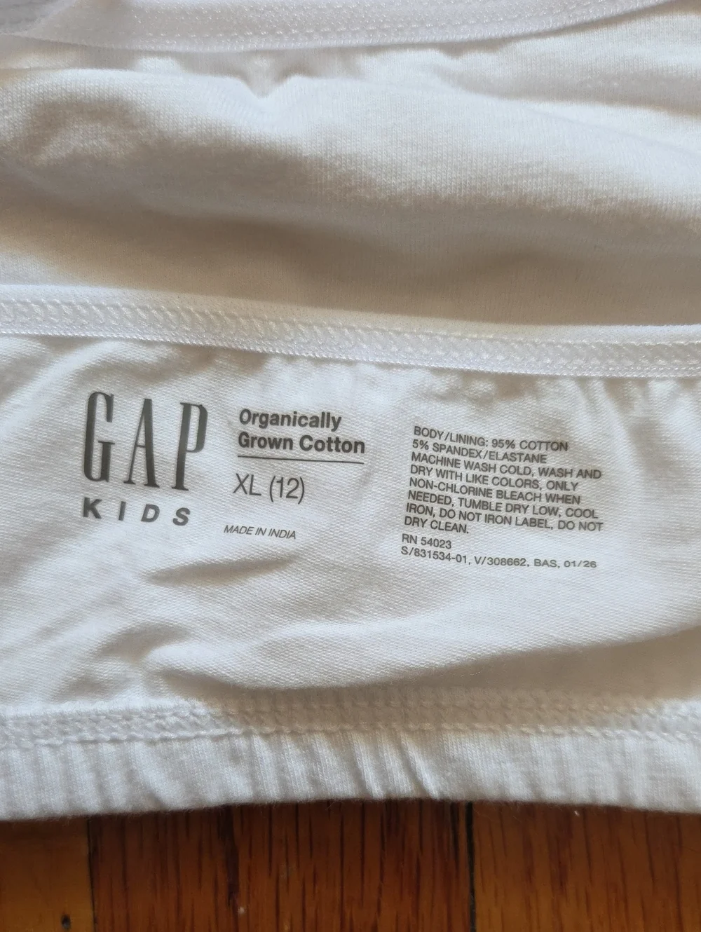 GAP Kids White Cotton Bralette Tops